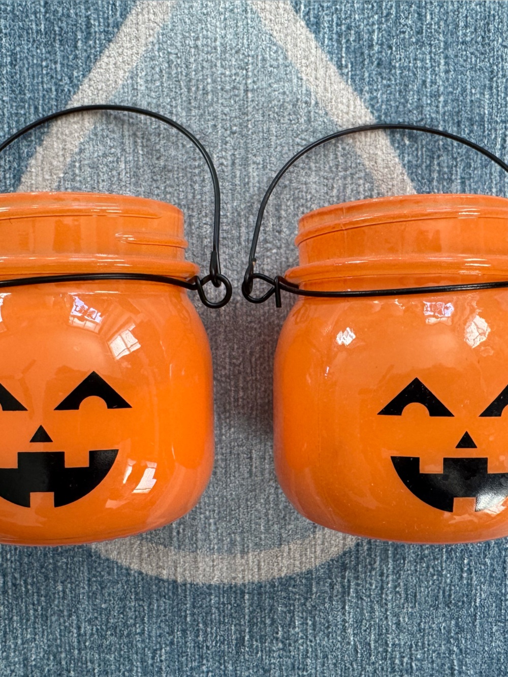 Orange Halloween Jack-O'-Lantern Candle Jar Lanterns